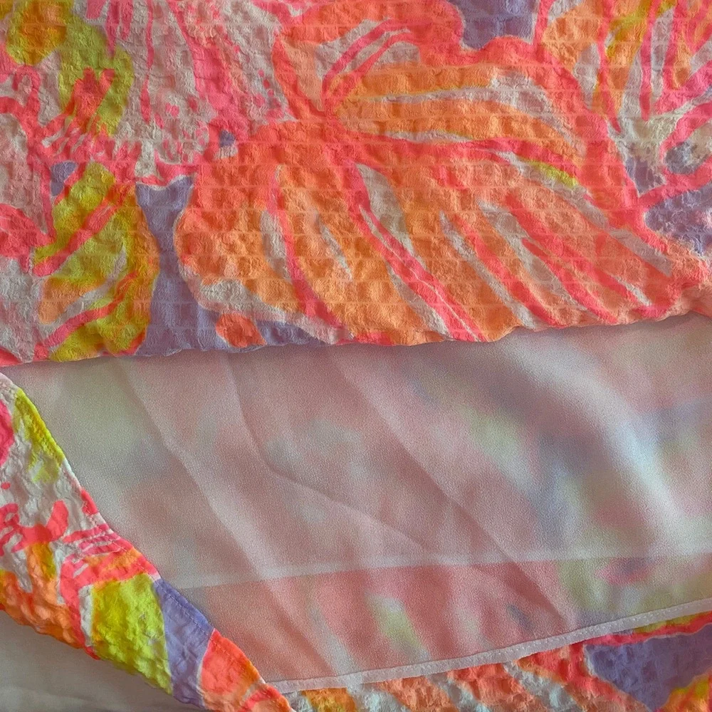 Lilly Pulitzer One Shoulder Dress in Pink and Orange - Picture 7 of 9